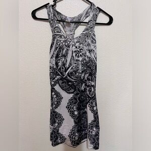 Black and white pattern racer back dress tank